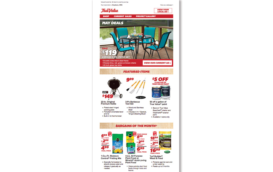 True Value Circular Email