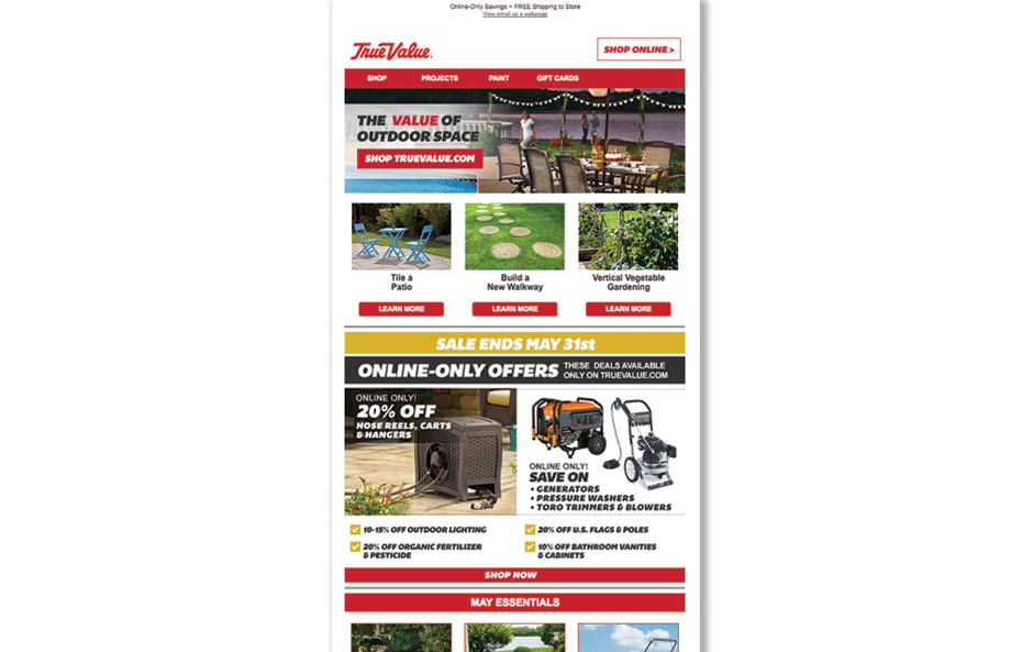 True Value Ecommerce Email